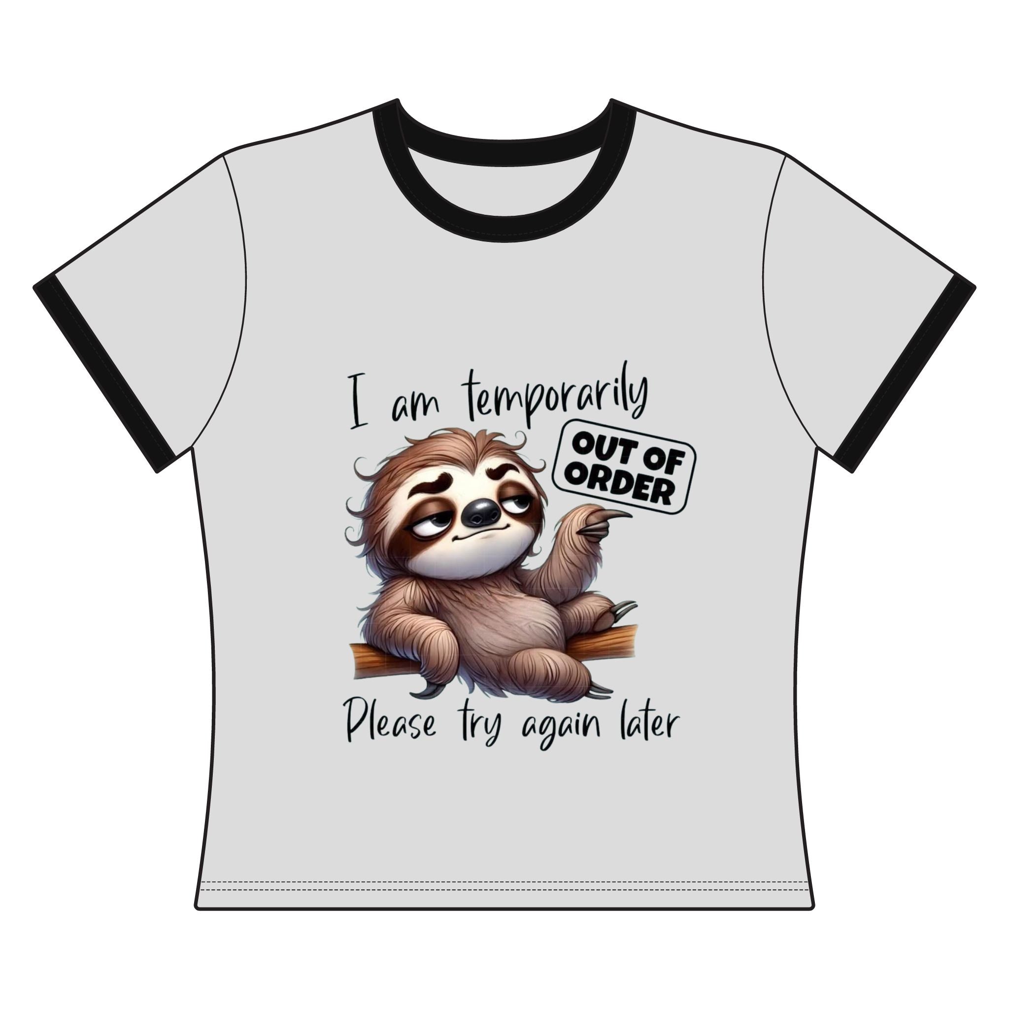 Sloth 'Out of Order' Ringer Tee — I Am Temporarily Please Try Again Later