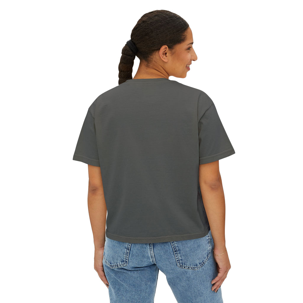 Western Floral Bull Skull Tee — "Problem? Reason" Boxy Women's Shirt