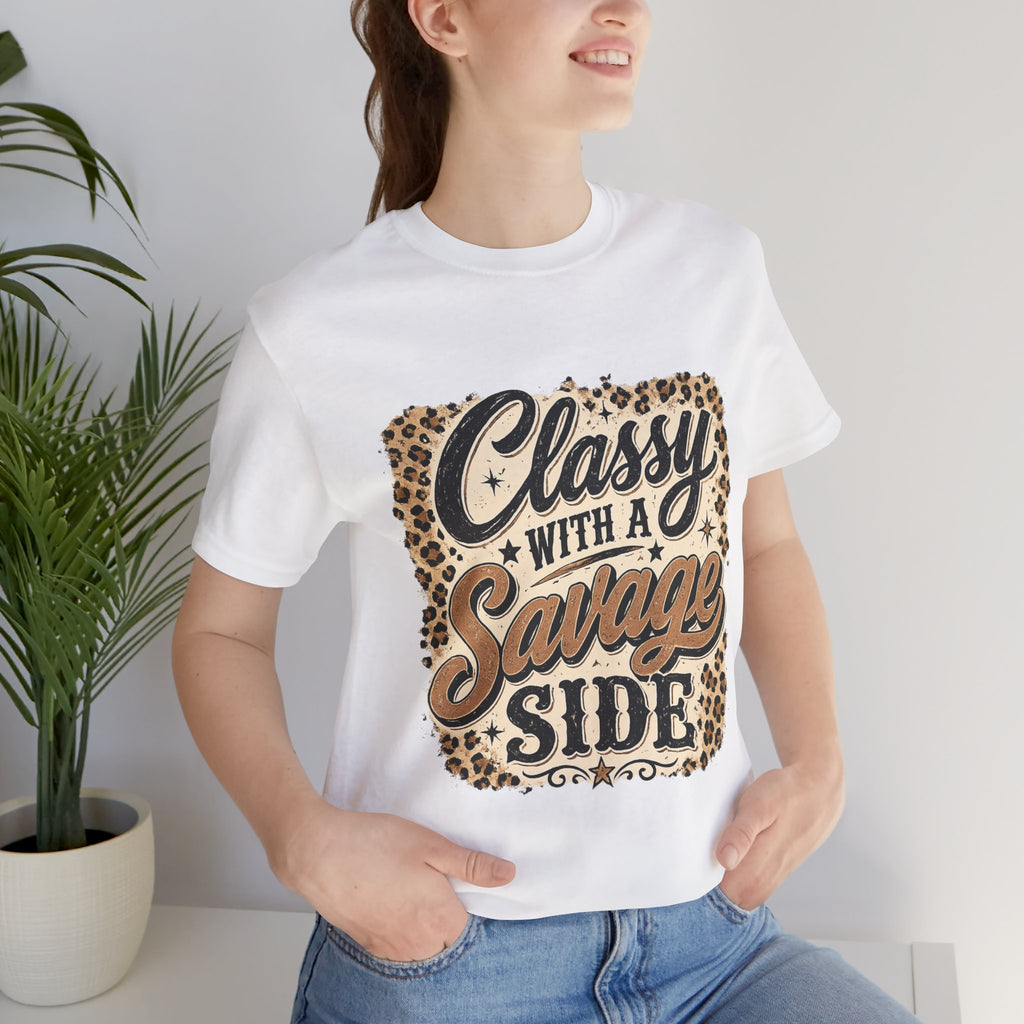 Classy with a Savage Side Leopard Graphic Tee