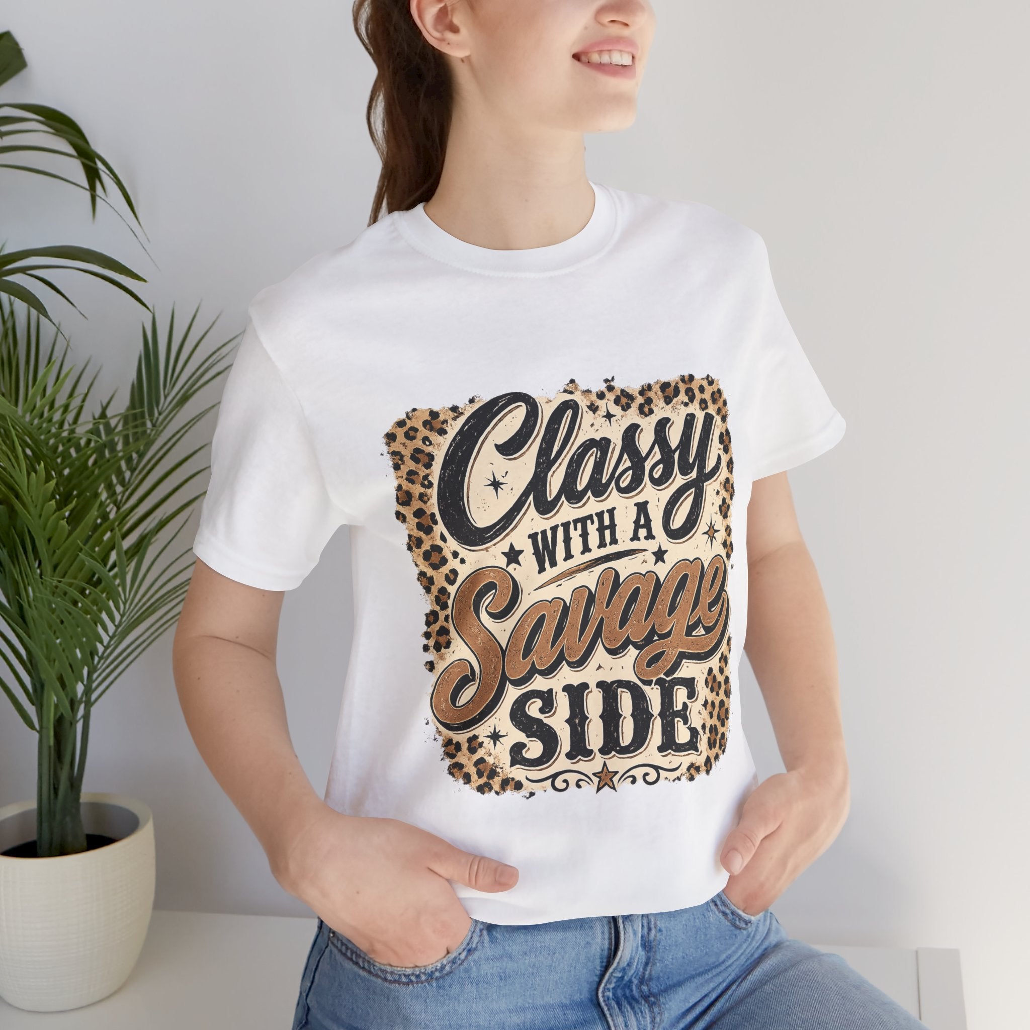 Classy with a Savage Side Leopard Graphic Tee