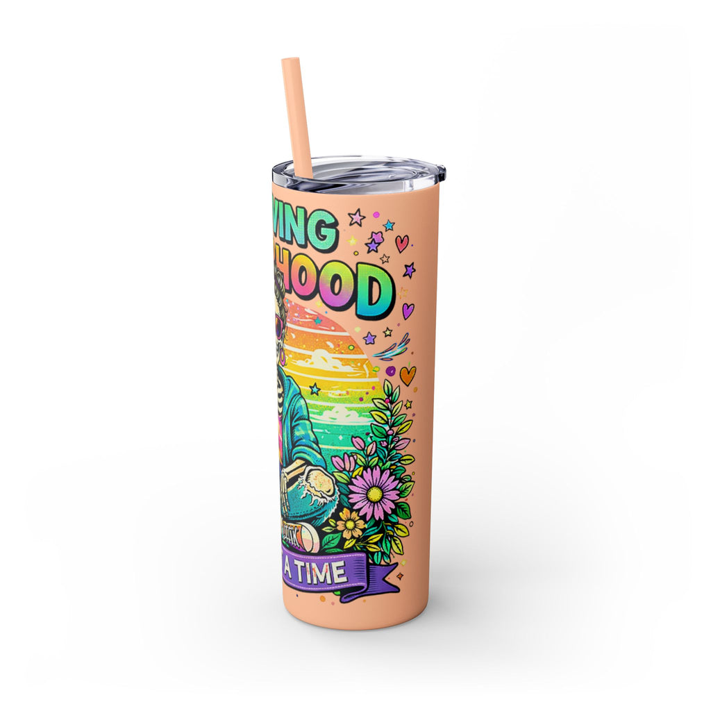Skinny Tumbler - "Surviving Motherhood" 20oz Stainless Straw Cup