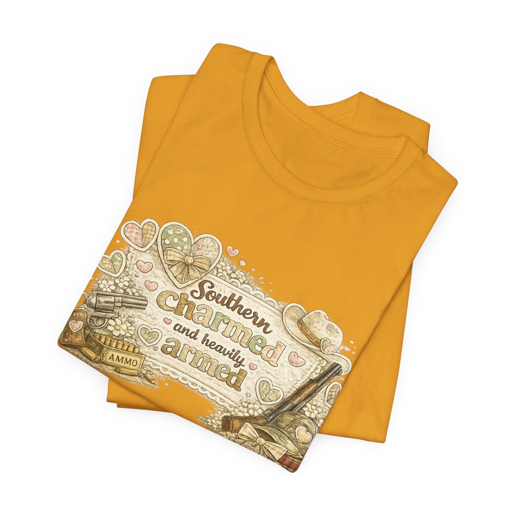 Southern Charmed and Heavily Armed — Funny Women's 2nd Amendment Tee