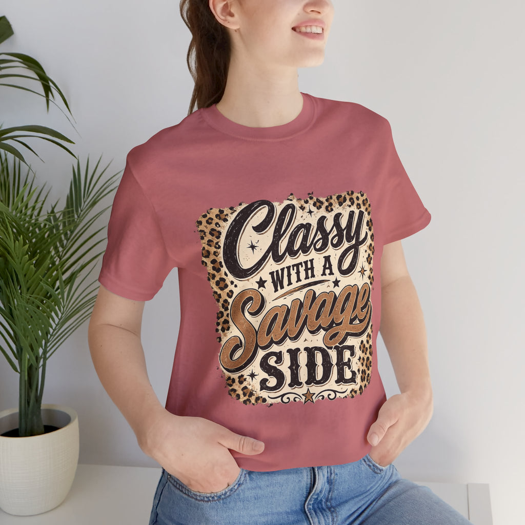 Classy with a Savage Side Leopard Graphic Tee