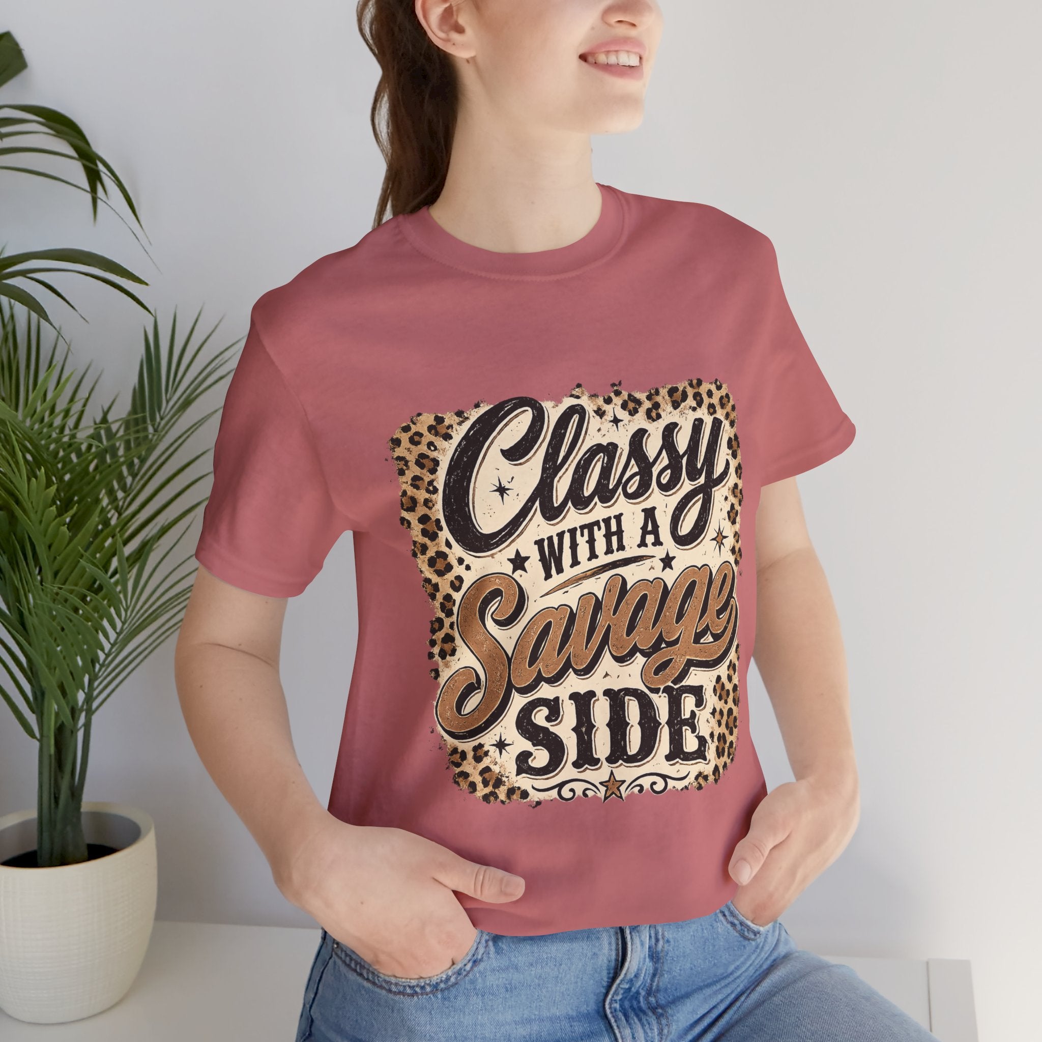 Classy with a Savage Side Leopard Graphic Tee
