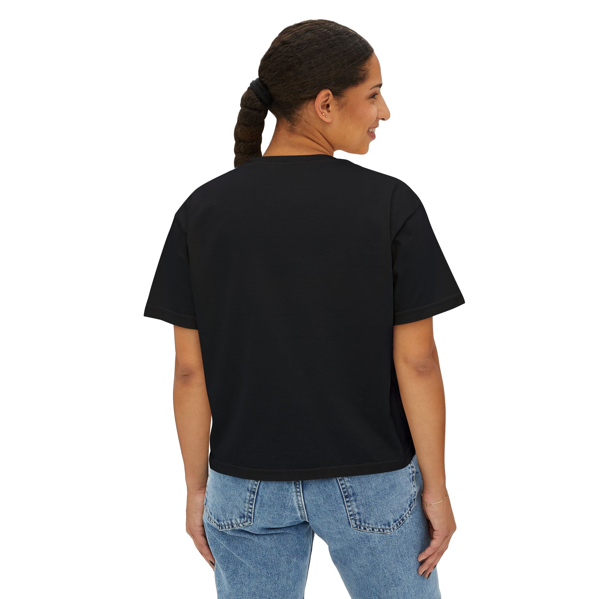 Western Floral Bull Skull Tee — "Problem? Reason" Boxy Women's Shirt