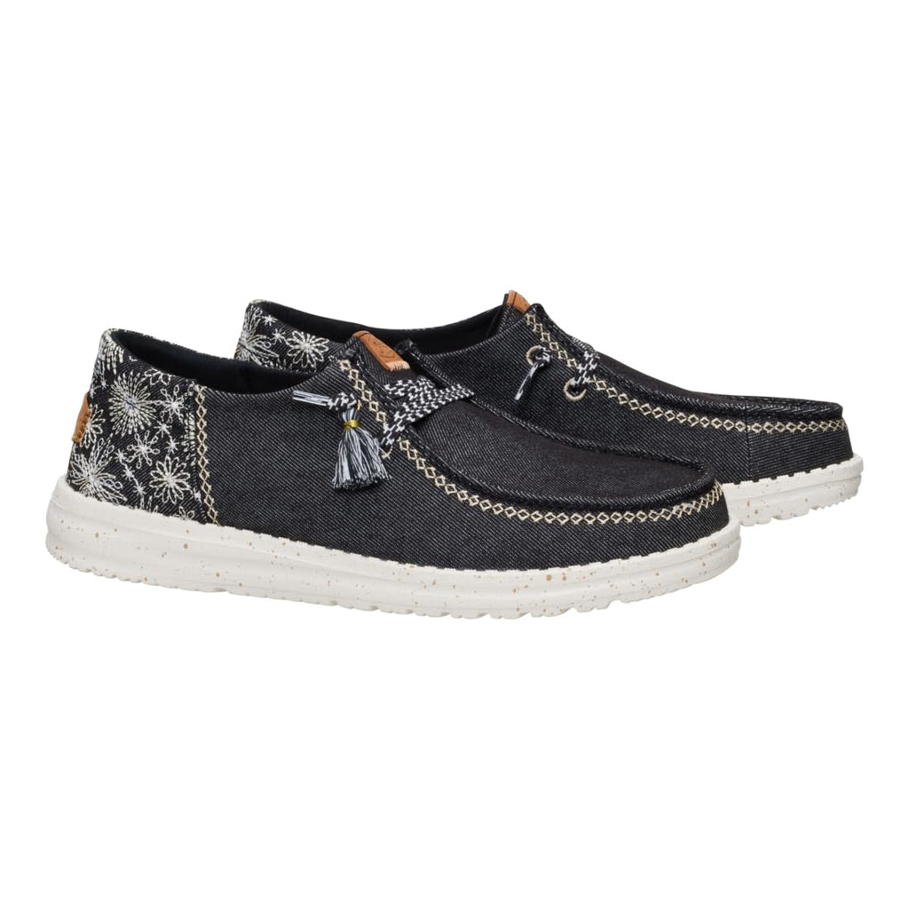 HEYDUDE Women's Wendy Funk Embroidered Floral Slip-On Loafers | Lightweight Comfortable Easy-On Casual Shoes