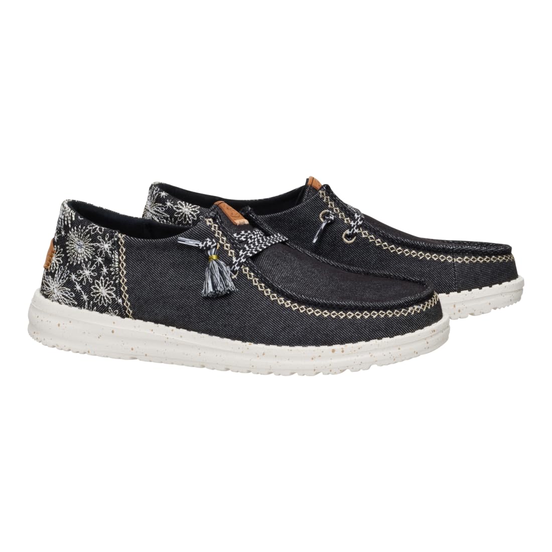 HEYDUDE Women's Wendy Funk Embroidered Floral Slip-On Loafers | Lightweight Comfortable Easy-On Casual Shoes