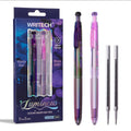 WRITECH Gel Pens Medium Point: Luminous pen set 0.7mm, Black Ink, Includes 2 Pens and 2 Refills, Silent Clicker, Smooth Writing for School Office & Everyday Use