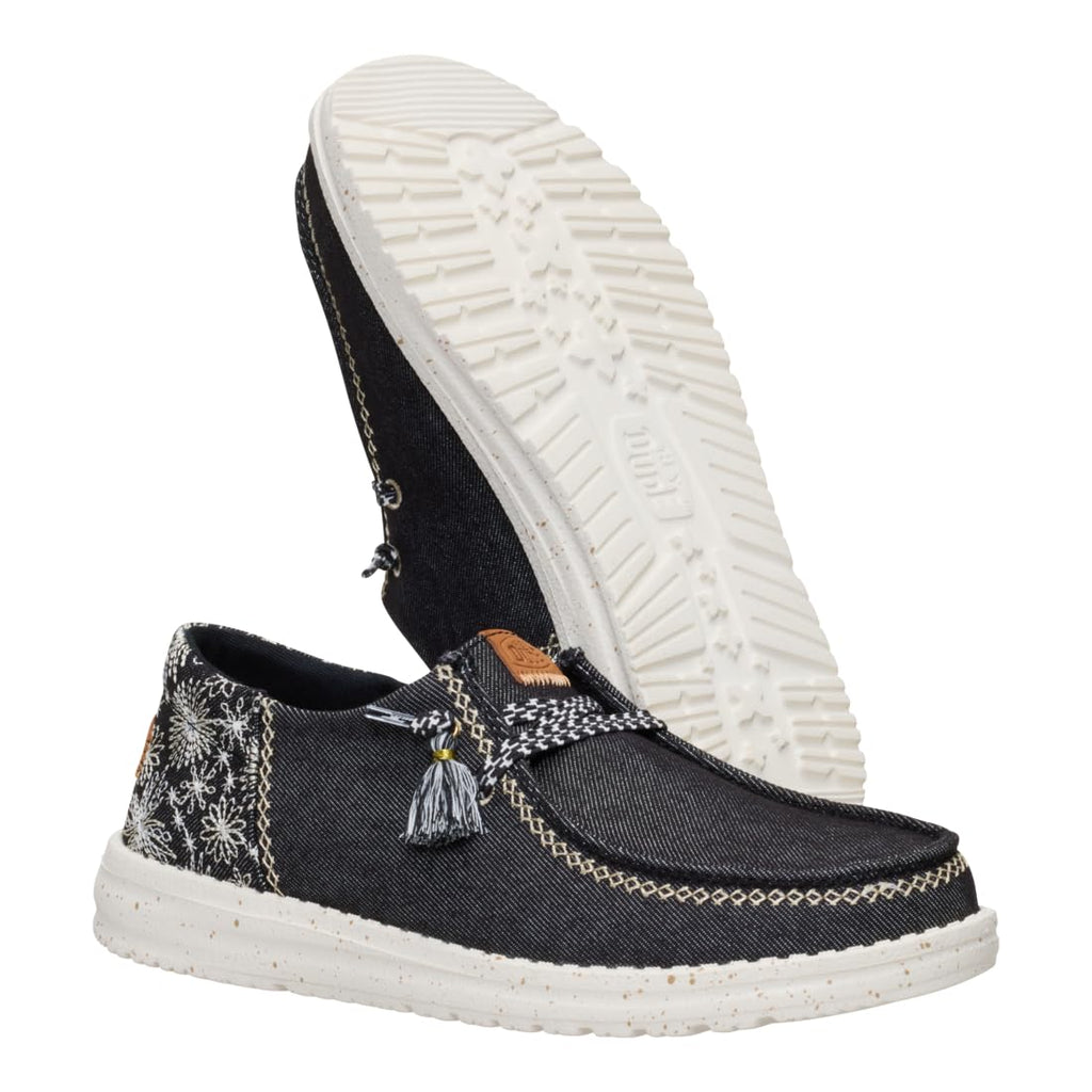 HEYDUDE Women's Wendy Funk Embroidered Floral Slip-On Loafers | Lightweight Comfortable Easy-On Casual Shoes