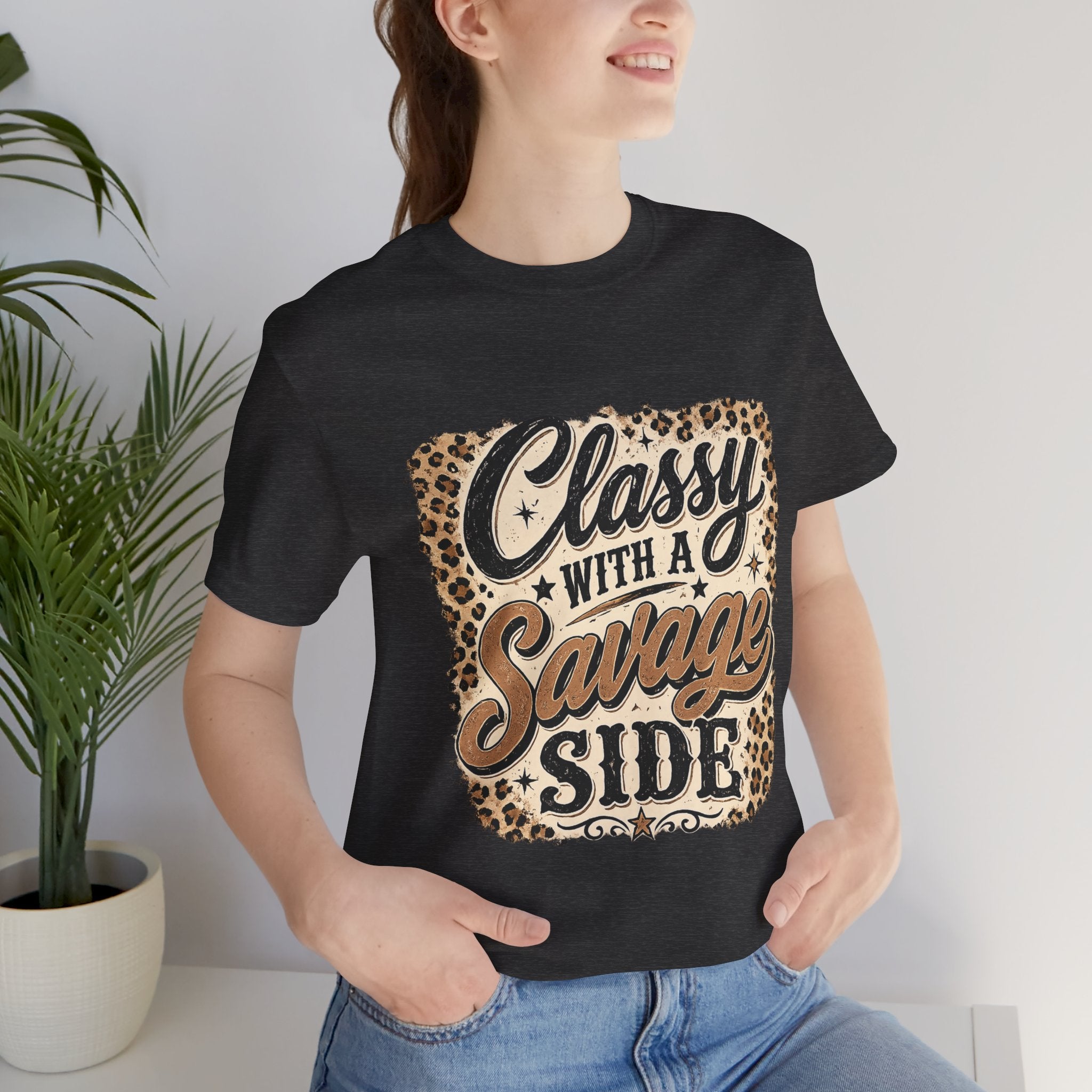 Classy with a Savage Side Leopard Graphic Tee