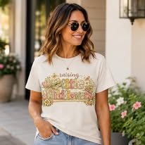 Raising Little Wildflowers — Cute Mom & Kids Graphic Tee