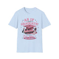 Graduate Funny T-Shirt — "As If I Didn't Graduate! Whatever, I'm Like, So Done" Pink Retro Design