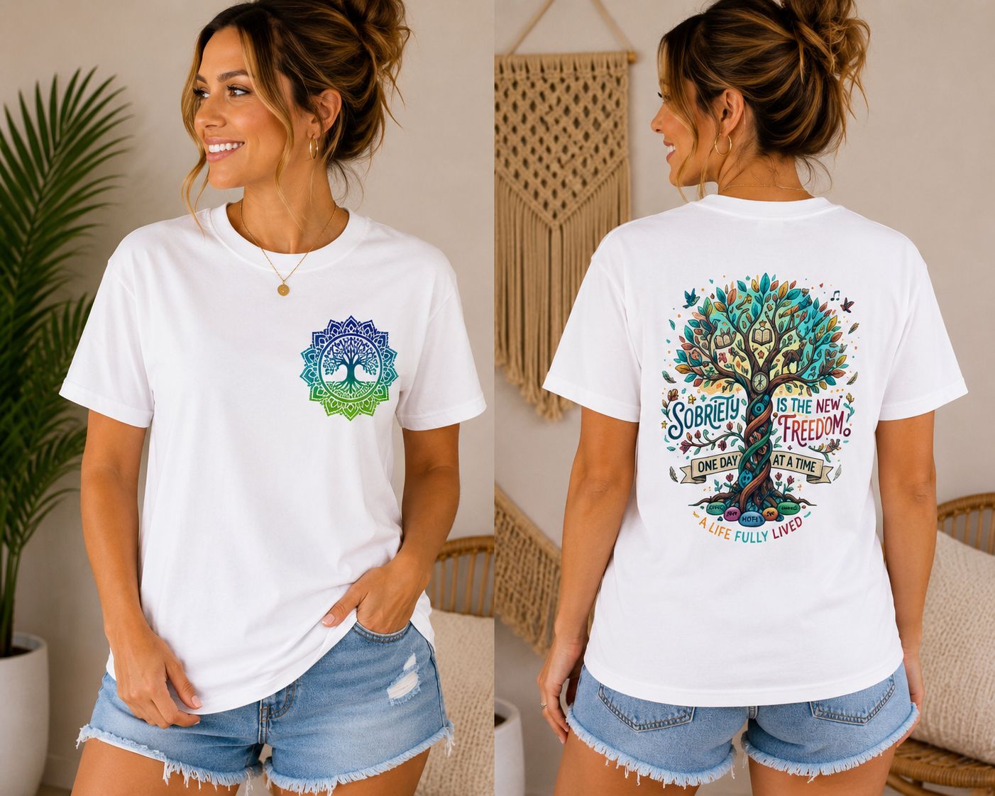 Sobriety Support Tee — Recovery Slogan T-Shirt