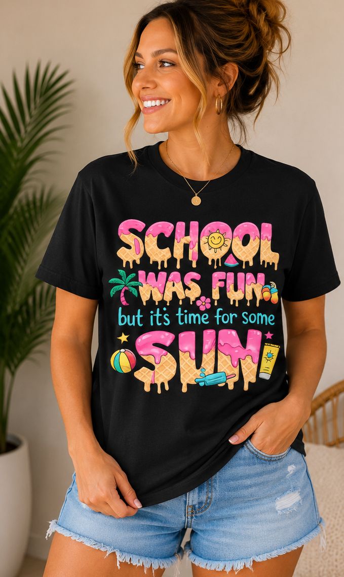 School Was Fun — Retro Kids & Teacher Summer Graphic Tee