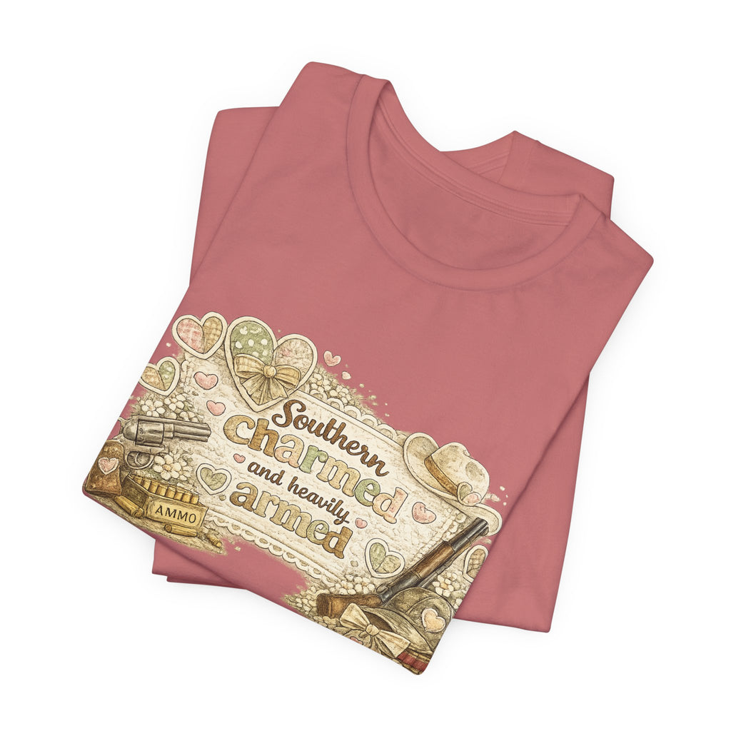 Southern Charmed and Heavily Armed — Funny Women's 2nd Amendment Tee