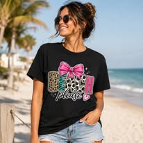 Beach Please — Funny Women's Beach Graphic Tee