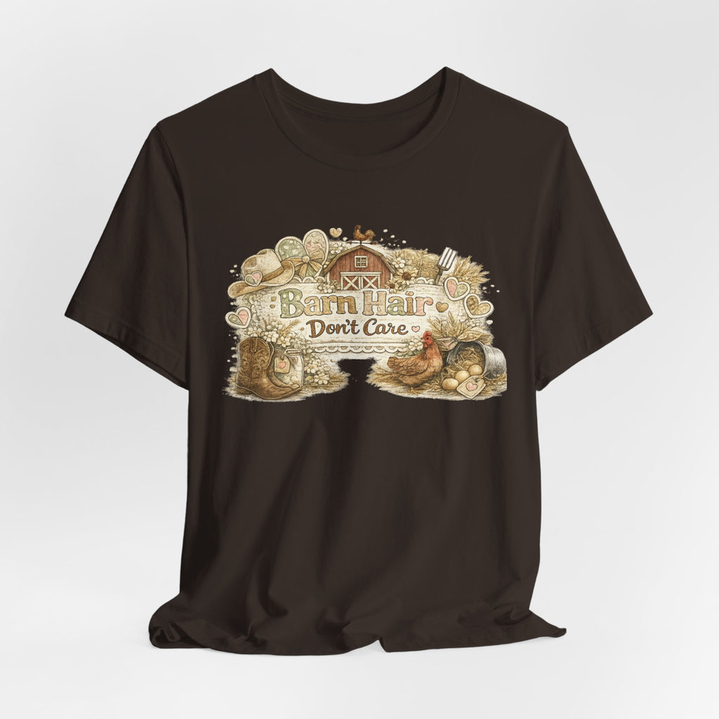 Barn Hair Don't Care — Funny Horse Girl & Country Women's Tee