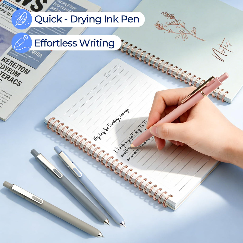 Nicpro 50PCS Cute Spiral Notebook Stationary Set For Women, Bible Journal Set, 3PCS A5 Spiral Notebook, Gel Pens, Sticky Notes & Tabs, Gift Box, Mechanical Pencils for Study Aesthetic School Supplies