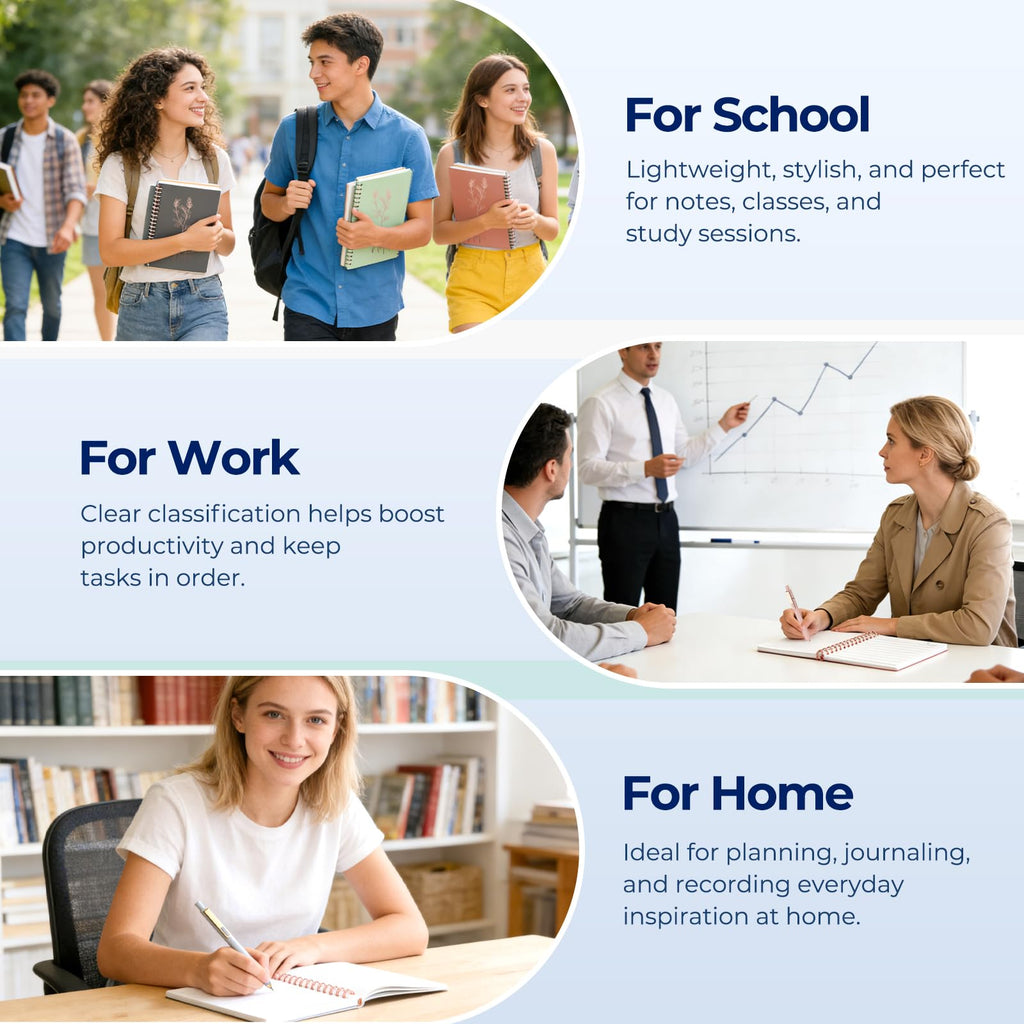 Nicpro 50PCS Cute Spiral Notebook Stationary Set For Women, Bible Journal Set, 3PCS A5 Spiral Notebook, Gel Pens, Sticky Notes & Tabs, Gift Box, Mechanical Pencils for Study Aesthetic School Supplies