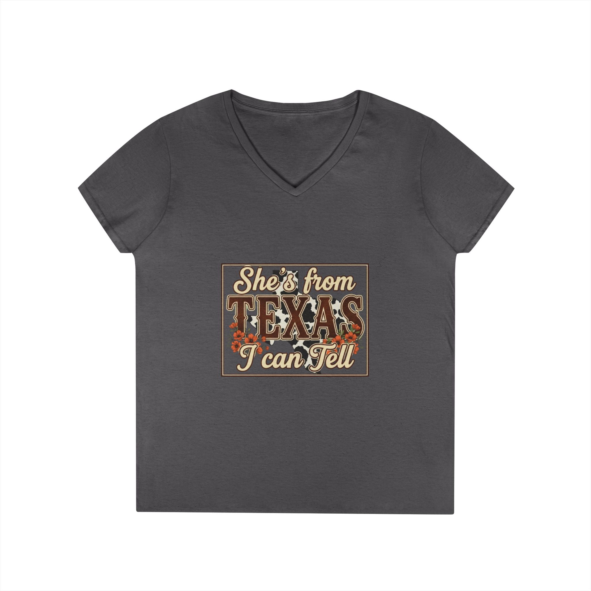 She's From Texas I Can Tell V-Neck Tee — Women's Texas Pride T-Shirt