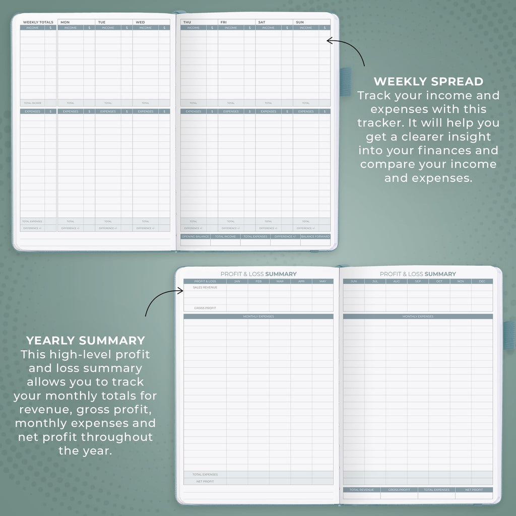 Clever Fox Income & Expense Tracker Large – Accounting & Bookkeeping Ledger Book for Small Business – 2-Year Record Notebook, A4 (Rose Gold)