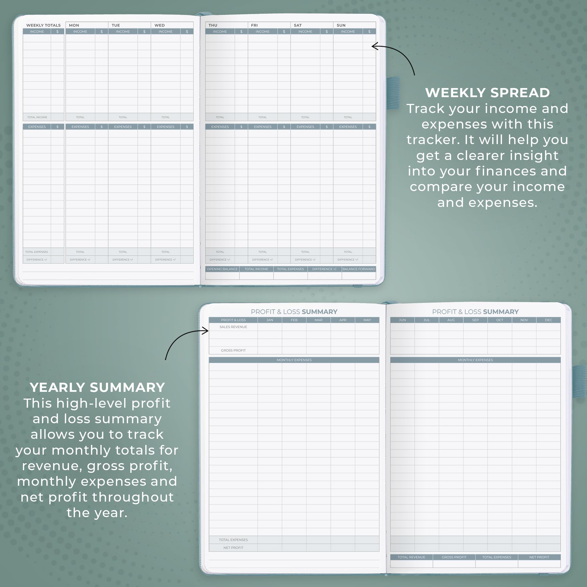 Clever Fox Income & Expense Tracker Large – Accounting & Bookkeeping Ledger Book for Small Business – 2-Year Record Notebook, A4 (Rose Gold)