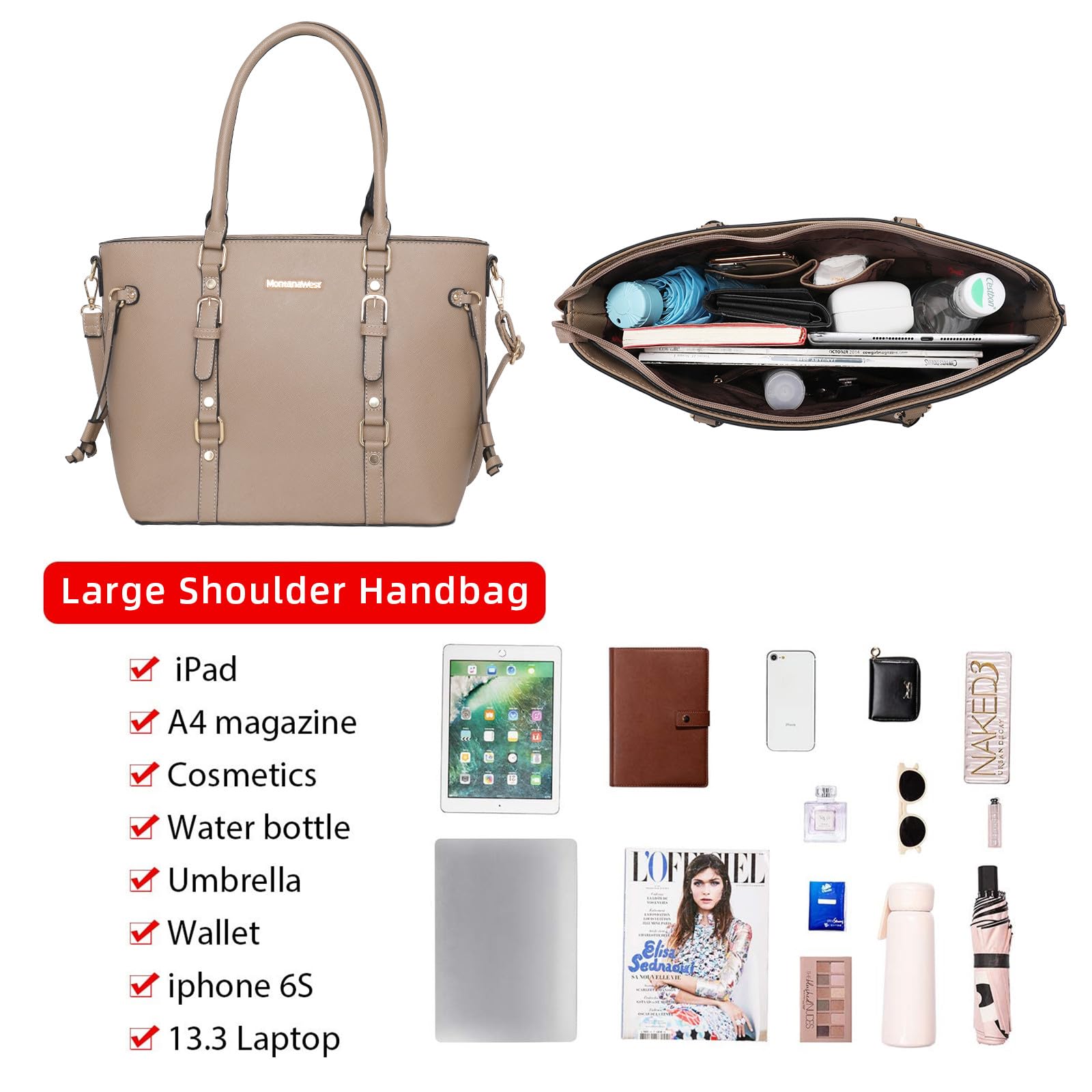 Montana West 3PCS Purses for Women Tote Bag and Wallet Set Shoulder Satchel Handbags