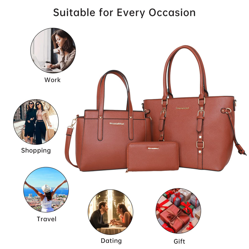 Montana West 3PCS Purses for Women Tote Bag and Wallet Set Shoulder Satchel Handbags