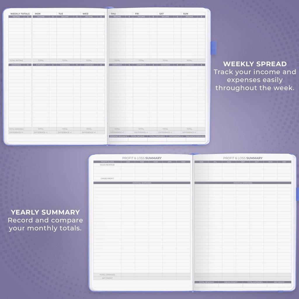 Clever Fox Income & Expense Tracker Large – Accounting & Bookkeeping Ledger Book for Small Business – 2-Year Record Notebook, A4 (Rose Gold)