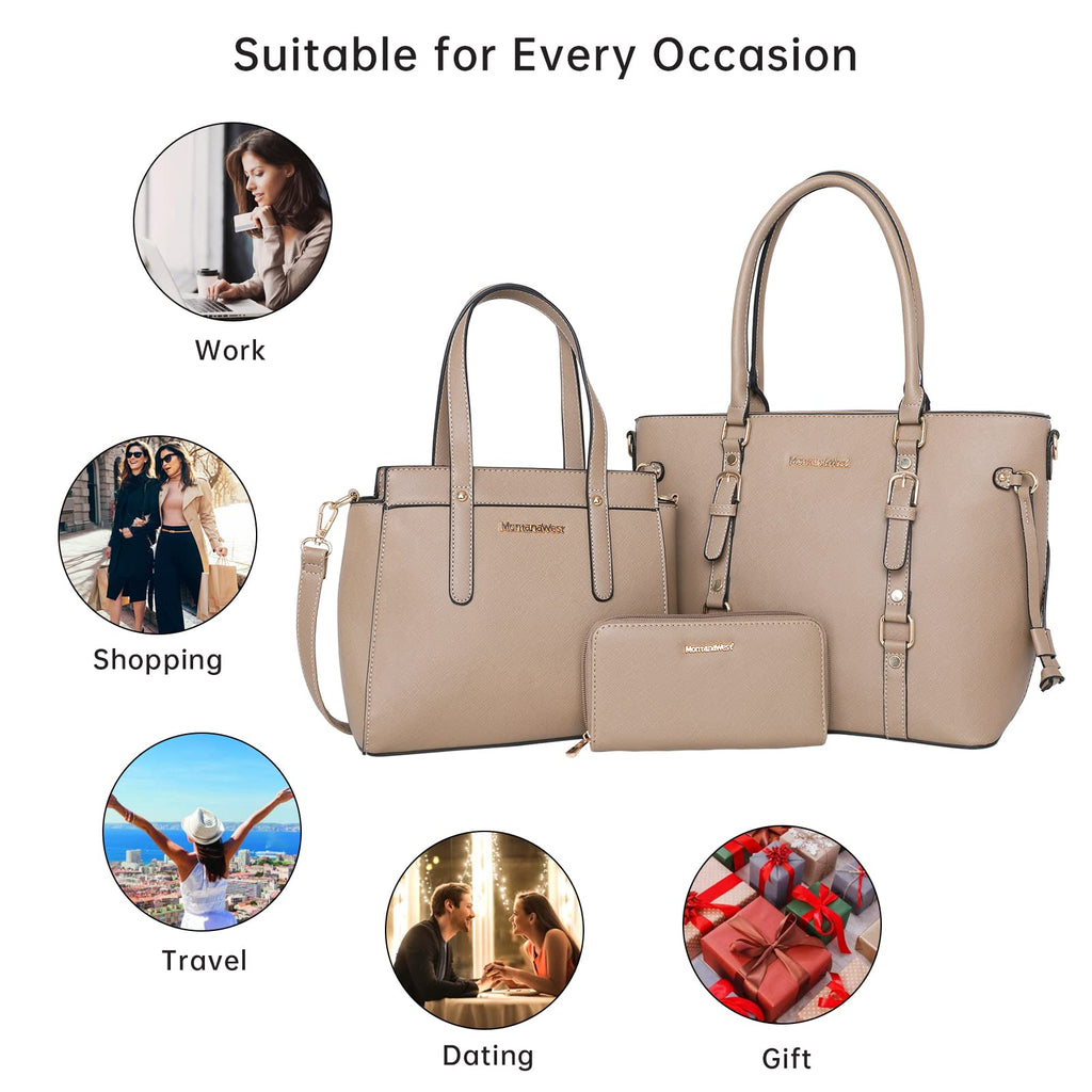 Montana West 3PCS Purses for Women Tote Bag and Wallet Set Shoulder Satchel Handbags