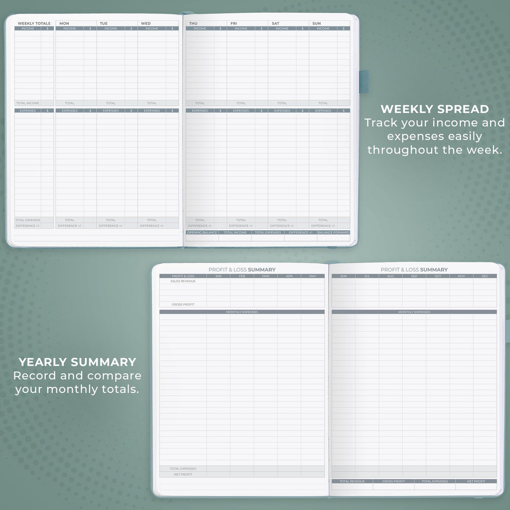 Clever Fox Income & Expense Tracker Large – Accounting & Bookkeeping Ledger Book for Small Business – 2-Year Record Notebook, A4 (Rose Gold)