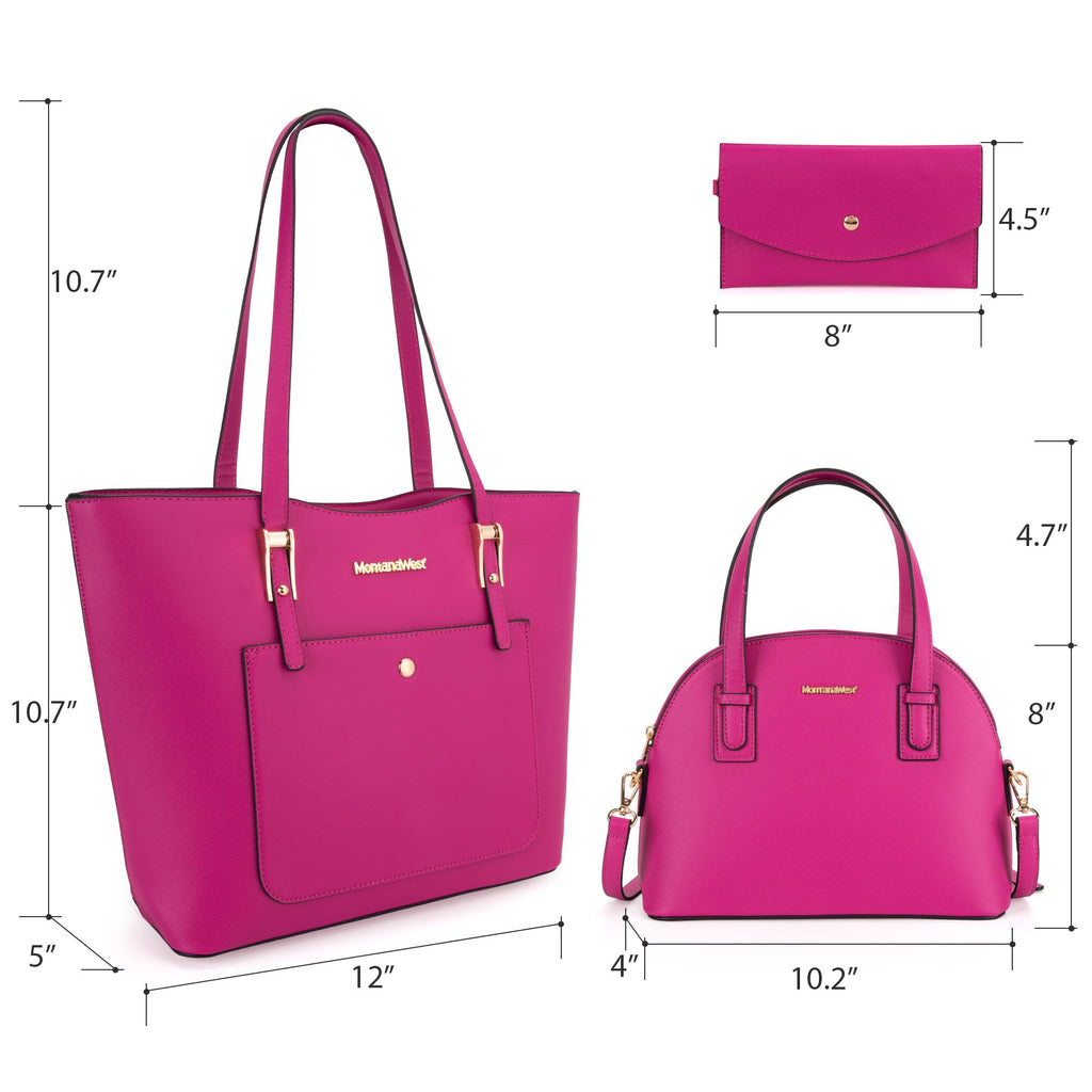 Montana West 3PCS Purses for Women Tote Bag and Wallet Set Shoulder Satchel Handbags
