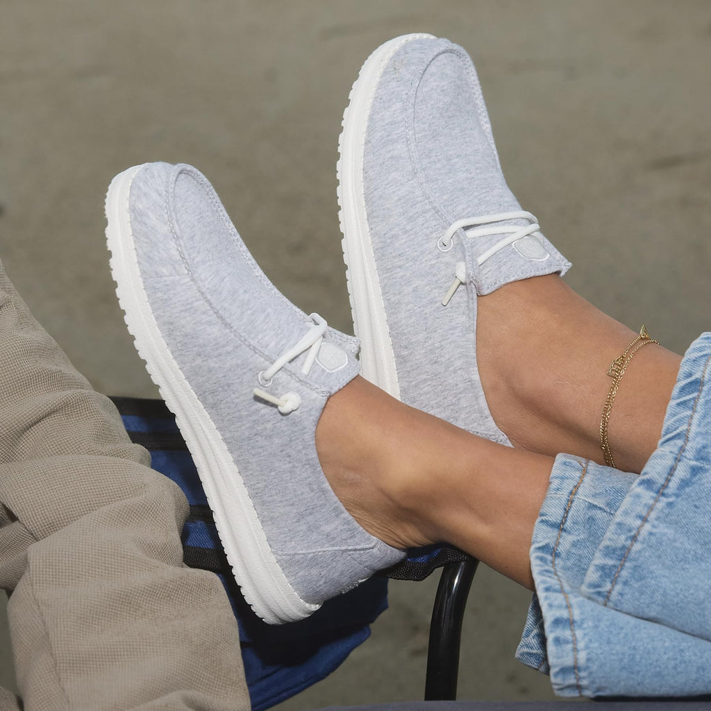 HEYDUDE Women’s Wendy Stretch Jersey Slip On Shoes | Lightweight Comfortable Travel Loafers with Elastic Laces