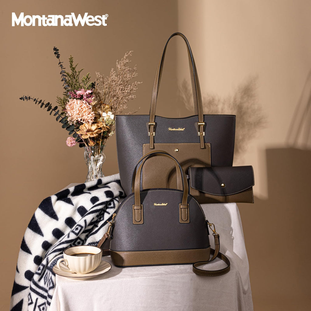 Montana West 3PCS Purses for Women Tote Bag and Wallet Set Shoulder Satchel Handbags
