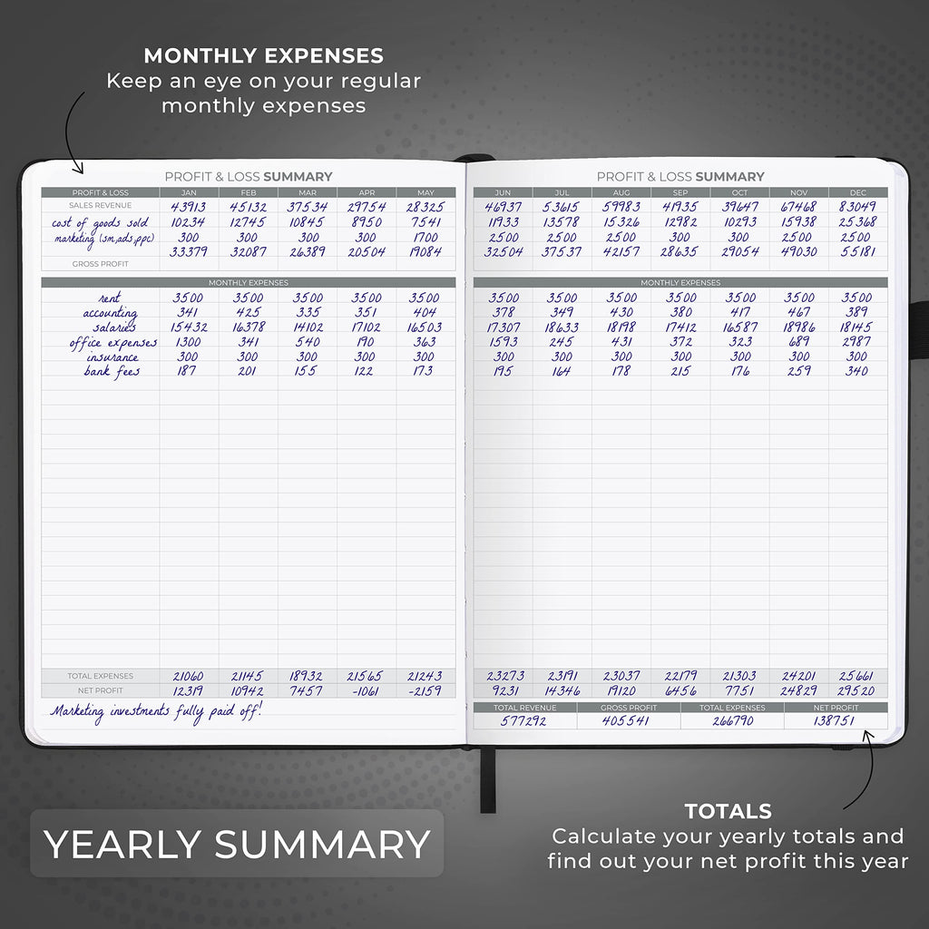 Clever Fox Income & Expense Tracker Large – Accounting & Bookkeeping Ledger Book for Small Business – 2-Year Record Notebook, A4 (Rose Gold)