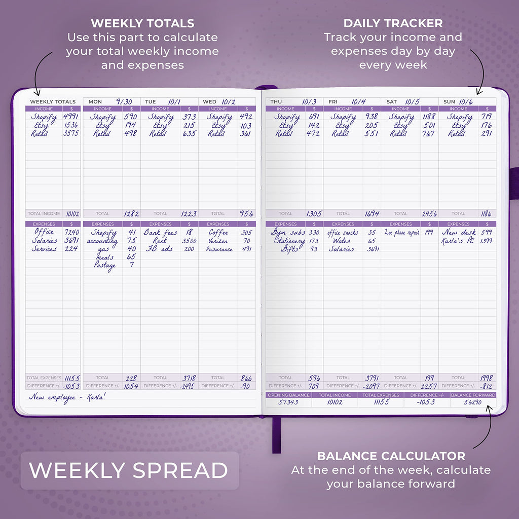 Clever Fox Income & Expense Tracker Large – Accounting & Bookkeeping Ledger Book for Small Business – 2-Year Record Notebook, A4 (Rose Gold)