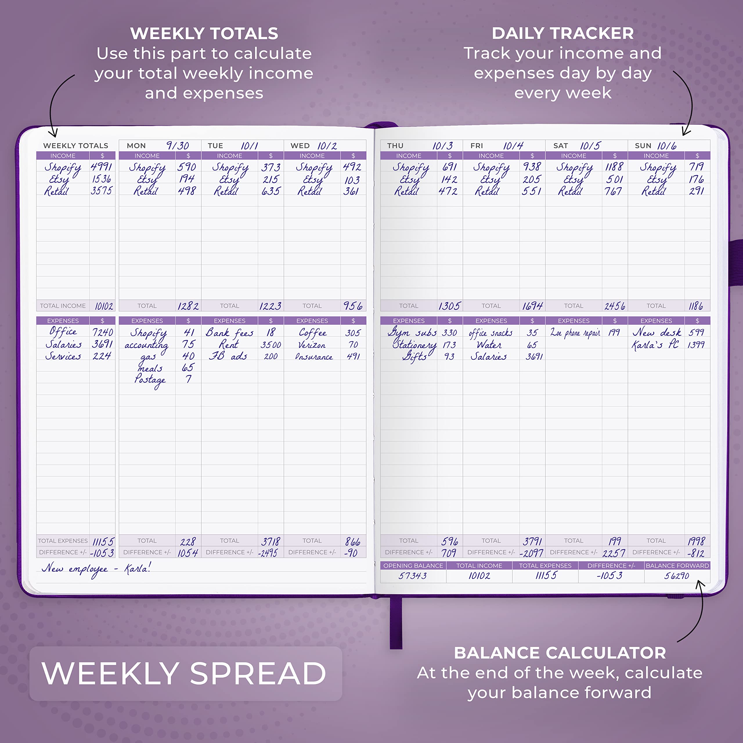 Clever Fox Income & Expense Tracker Large – Accounting & Bookkeeping Ledger Book for Small Business – 2-Year Record Notebook, A4 (Rose Gold)