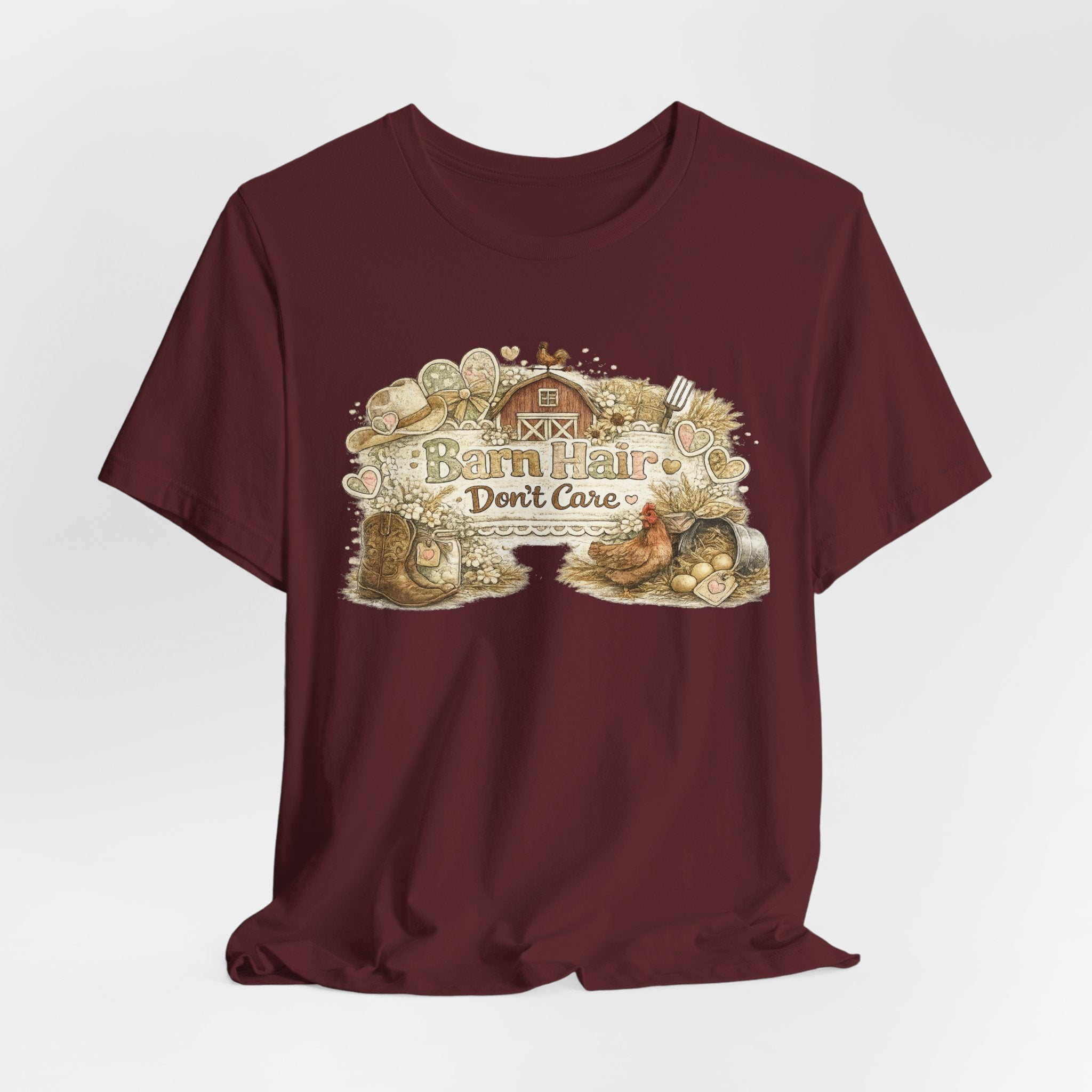 Barn Hair Don't Care — Funny Horse Girl & Country Women's Tee