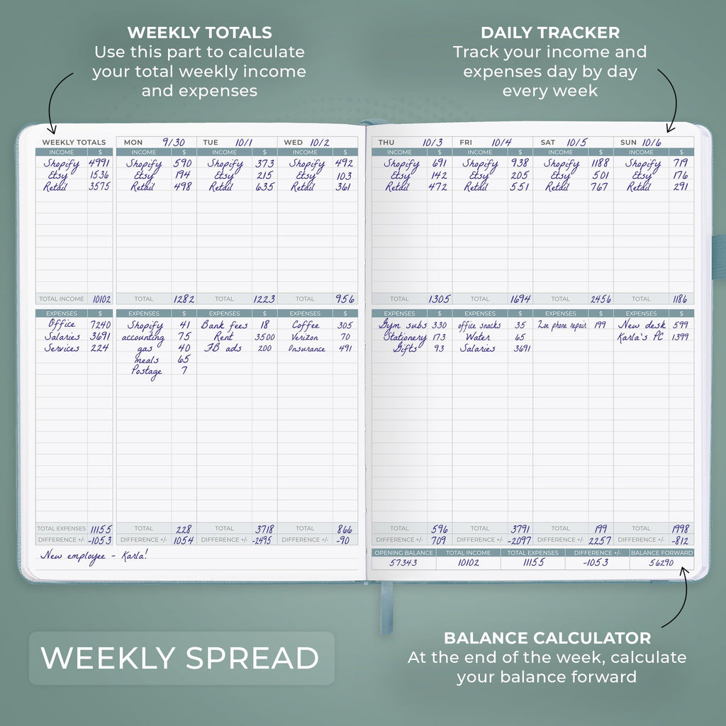 Clever Fox Income & Expense Tracker Large – Accounting & Bookkeeping Ledger Book for Small Business – 2-Year Record Notebook, A4 (Rose Gold)