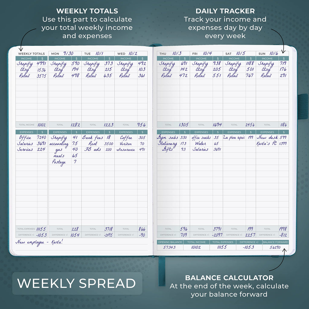 Clever Fox Income & Expense Tracker Large – Accounting & Bookkeeping Ledger Book for Small Business – 2-Year Record Notebook, A4 (Rose Gold)