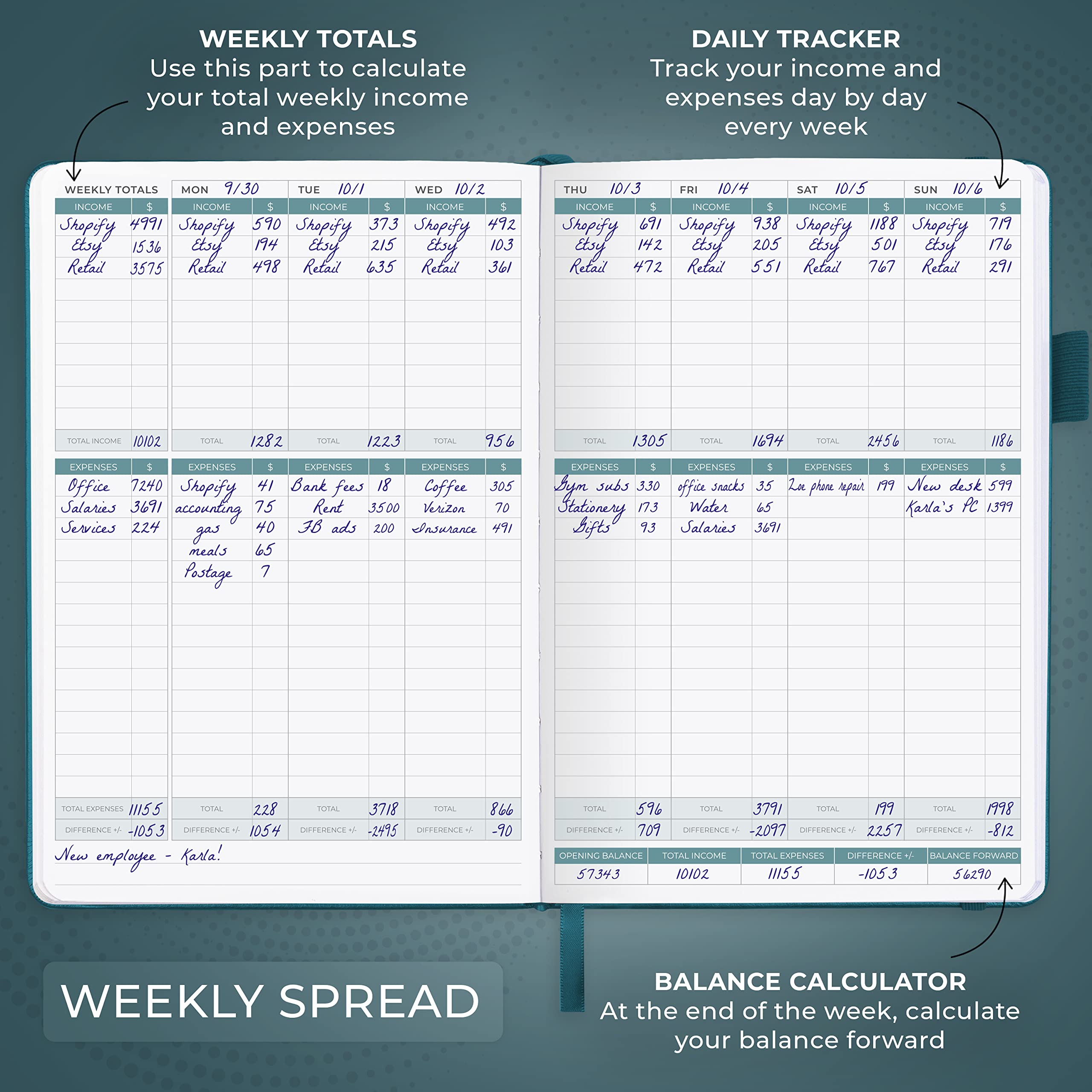 Clever Fox Income & Expense Tracker Large – Accounting & Bookkeeping Ledger Book for Small Business – 2-Year Record Notebook, A4 (Rose Gold)