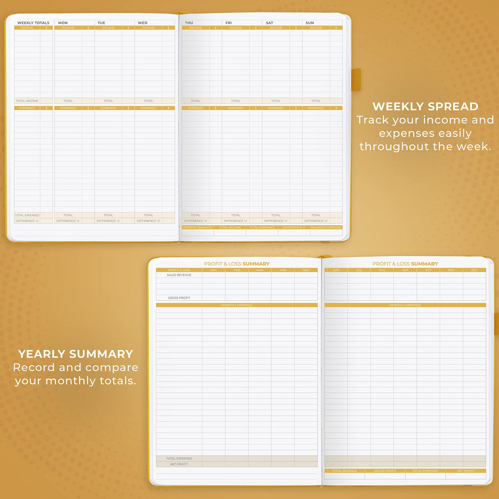 Clever Fox Income & Expense Tracker Large – Accounting & Bookkeeping Ledger Book for Small Business – 2-Year Record Notebook, A4 (Rose Gold)