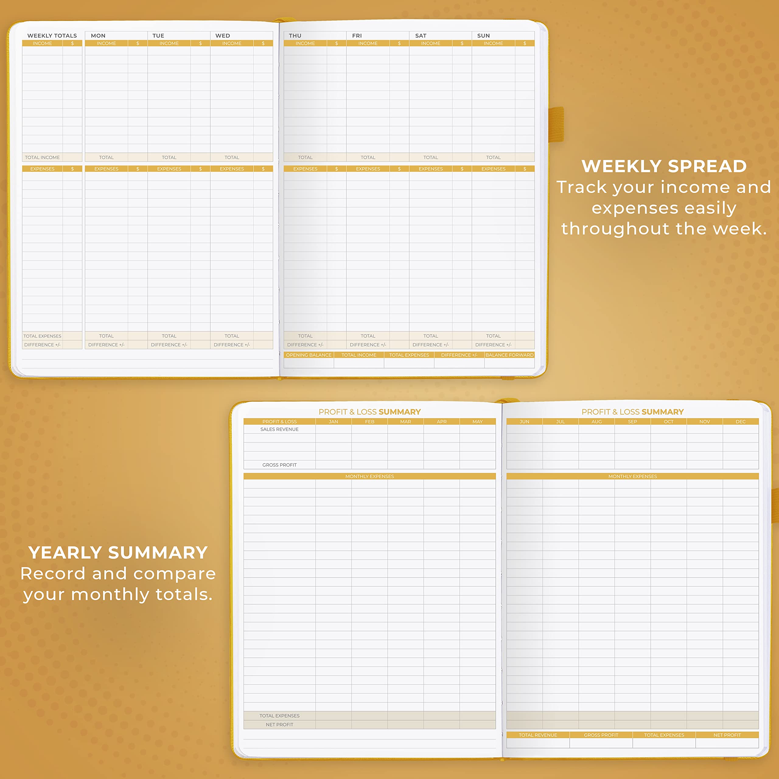 Clever Fox Income & Expense Tracker Large – Accounting & Bookkeeping Ledger Book for Small Business – 2-Year Record Notebook, A4 (Rose Gold)