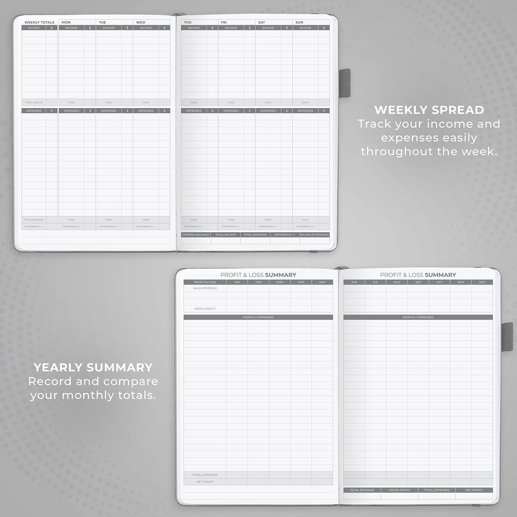 Clever Fox Income & Expense Tracker Large – Accounting & Bookkeeping Ledger Book for Small Business – 2-Year Record Notebook, A4 (Rose Gold)