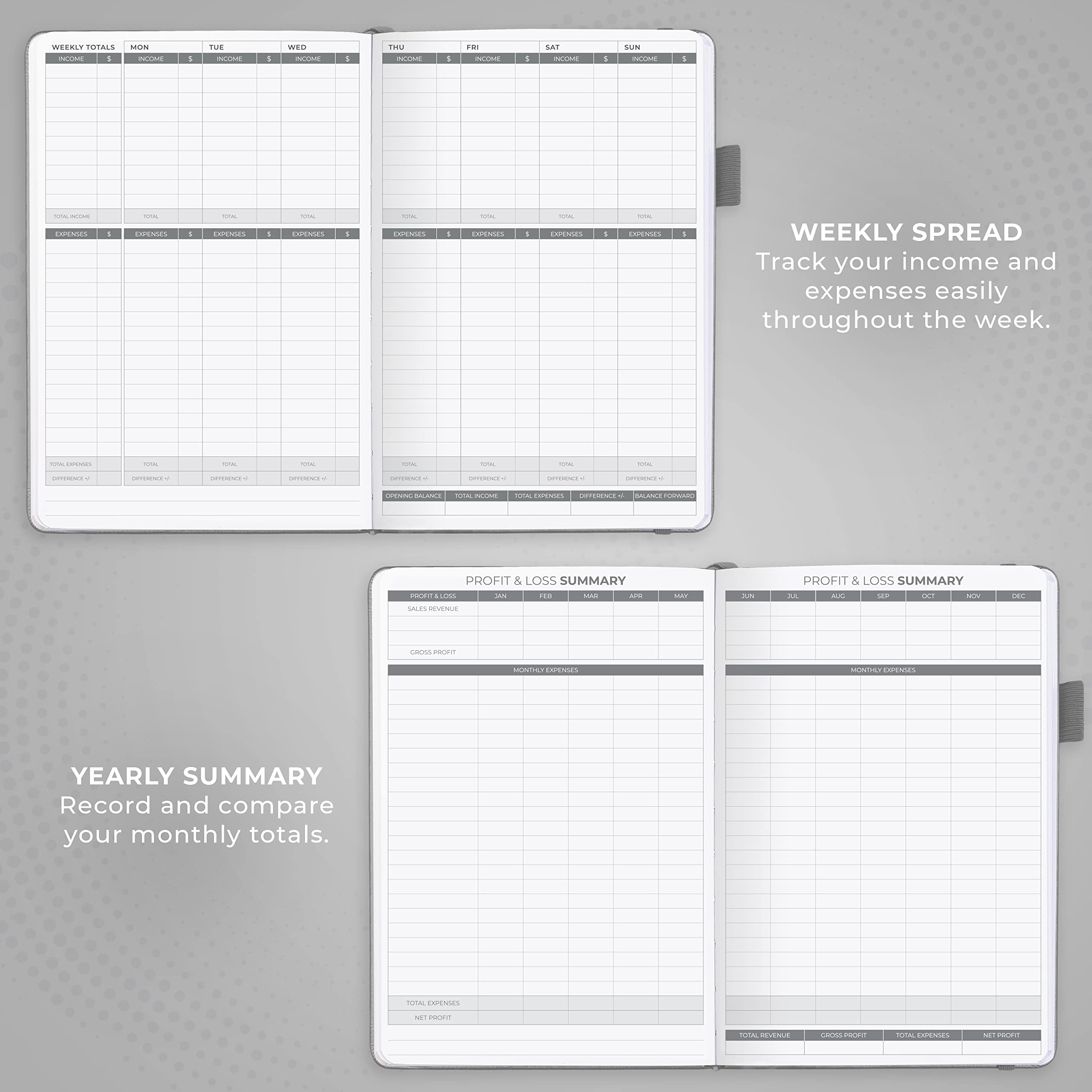 Clever Fox Income & Expense Tracker Large – Accounting & Bookkeeping Ledger Book for Small Business – 2-Year Record Notebook, A4 (Rose Gold)