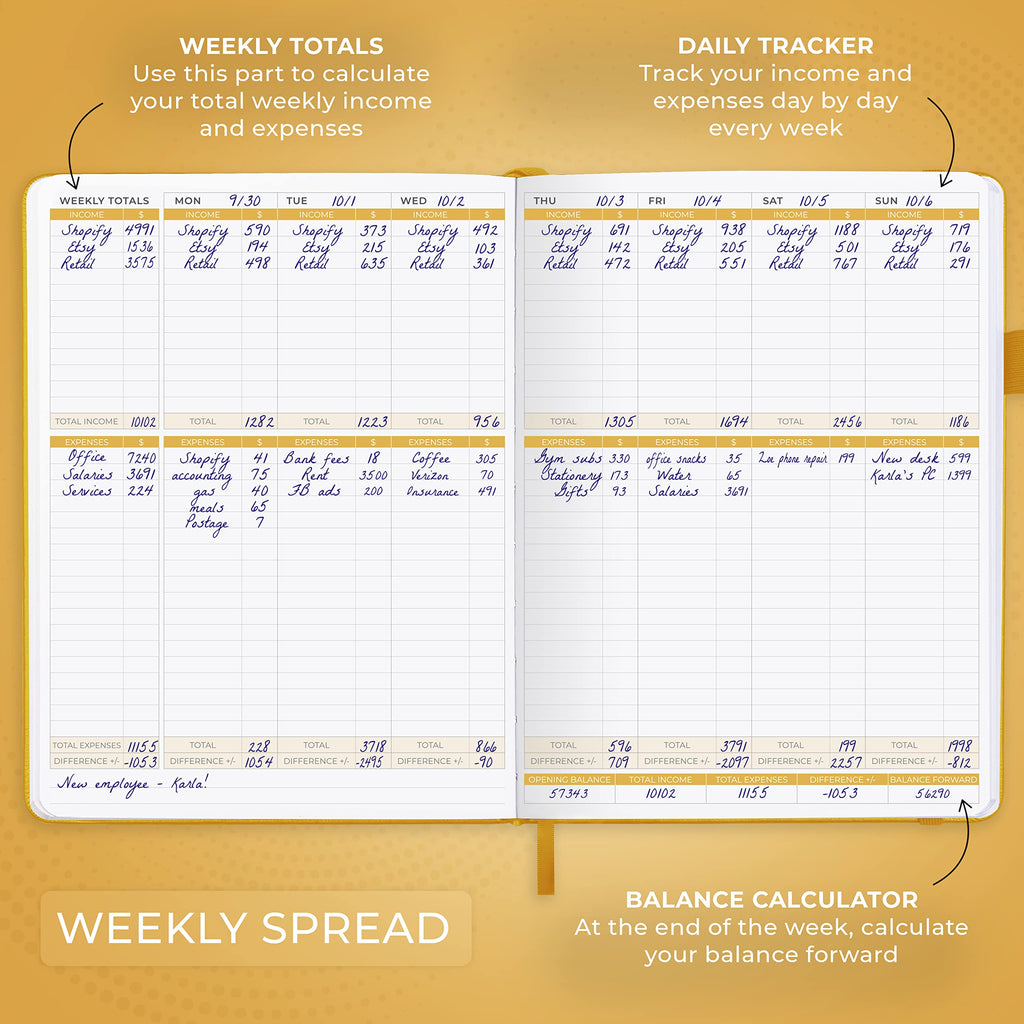 Clever Fox Income & Expense Tracker Large – Accounting & Bookkeeping Ledger Book for Small Business – 2-Year Record Notebook, A4 (Rose Gold)