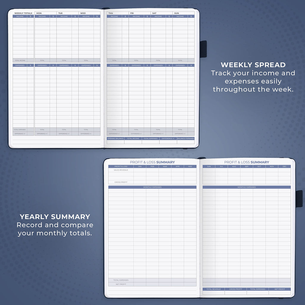 Clever Fox Income & Expense Tracker Large – Accounting & Bookkeeping Ledger Book for Small Business – 2-Year Record Notebook, A4 (Rose Gold)