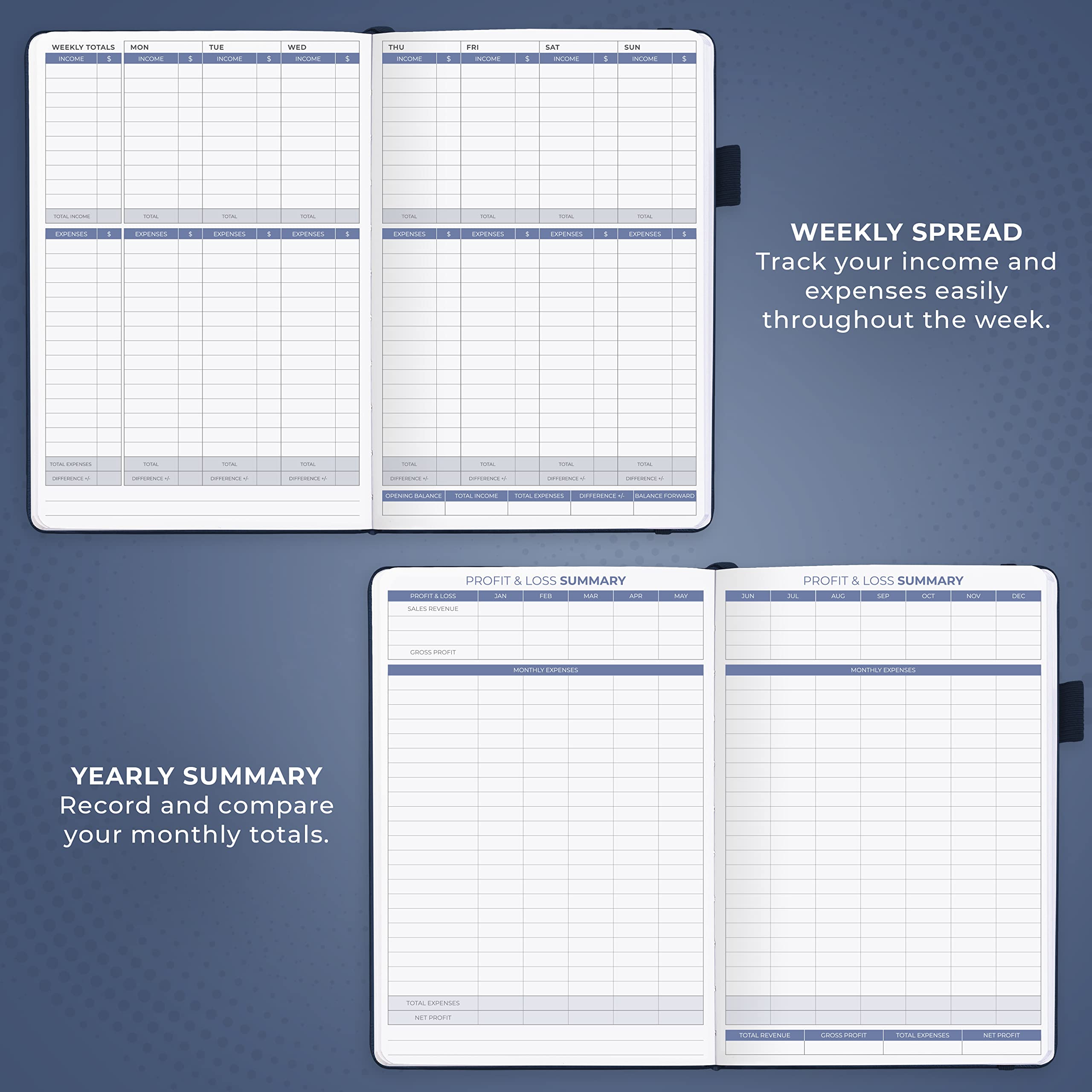 Clever Fox Income & Expense Tracker Large – Accounting & Bookkeeping Ledger Book for Small Business – 2-Year Record Notebook, A4 (Rose Gold)