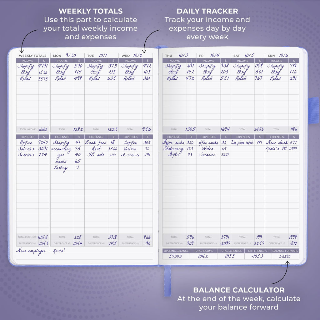 Clever Fox Income & Expense Tracker Large – Accounting & Bookkeeping Ledger Book for Small Business – 2-Year Record Notebook, A4 (Rose Gold)