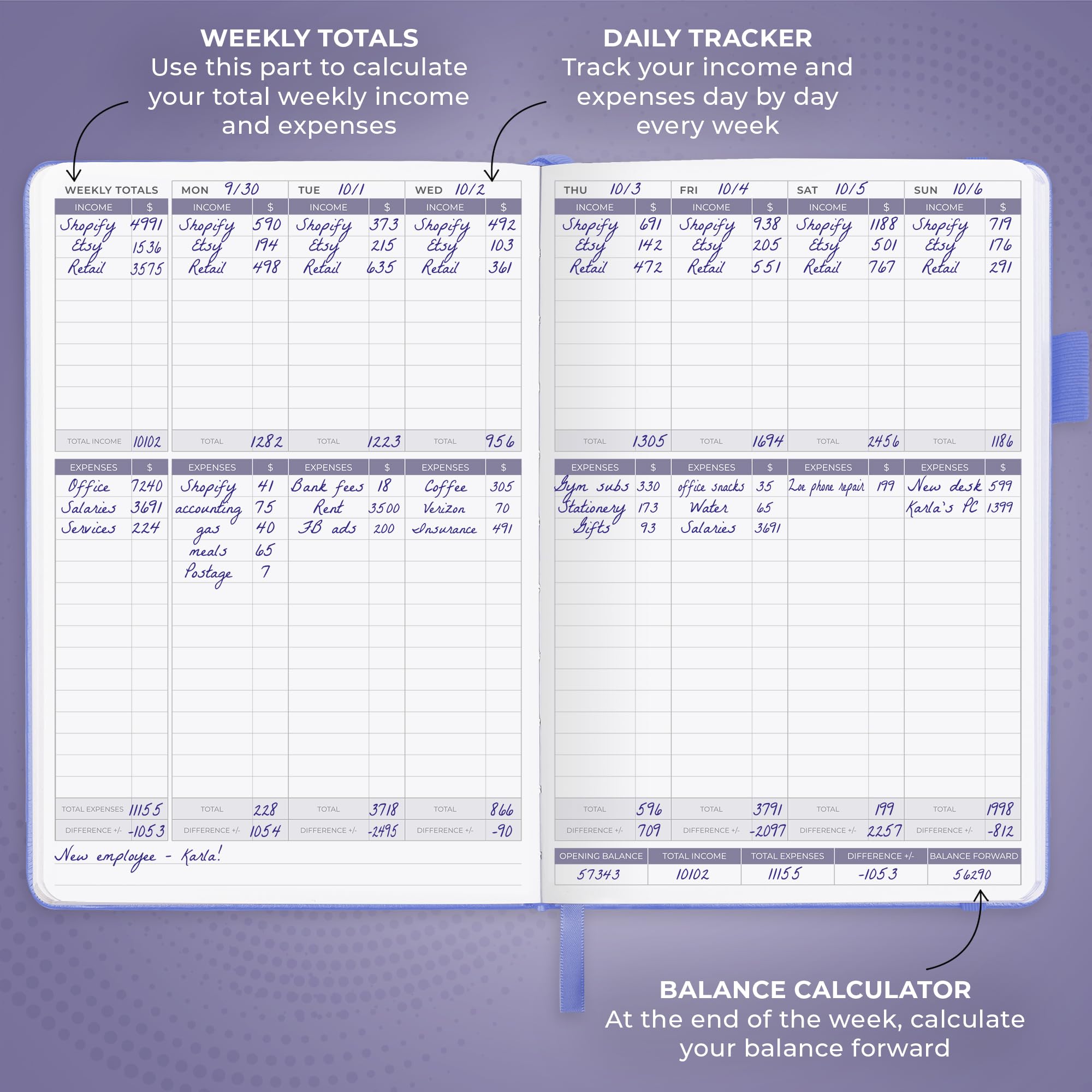 Clever Fox Income & Expense Tracker Large – Accounting & Bookkeeping Ledger Book for Small Business – 2-Year Record Notebook, A4 (Rose Gold)